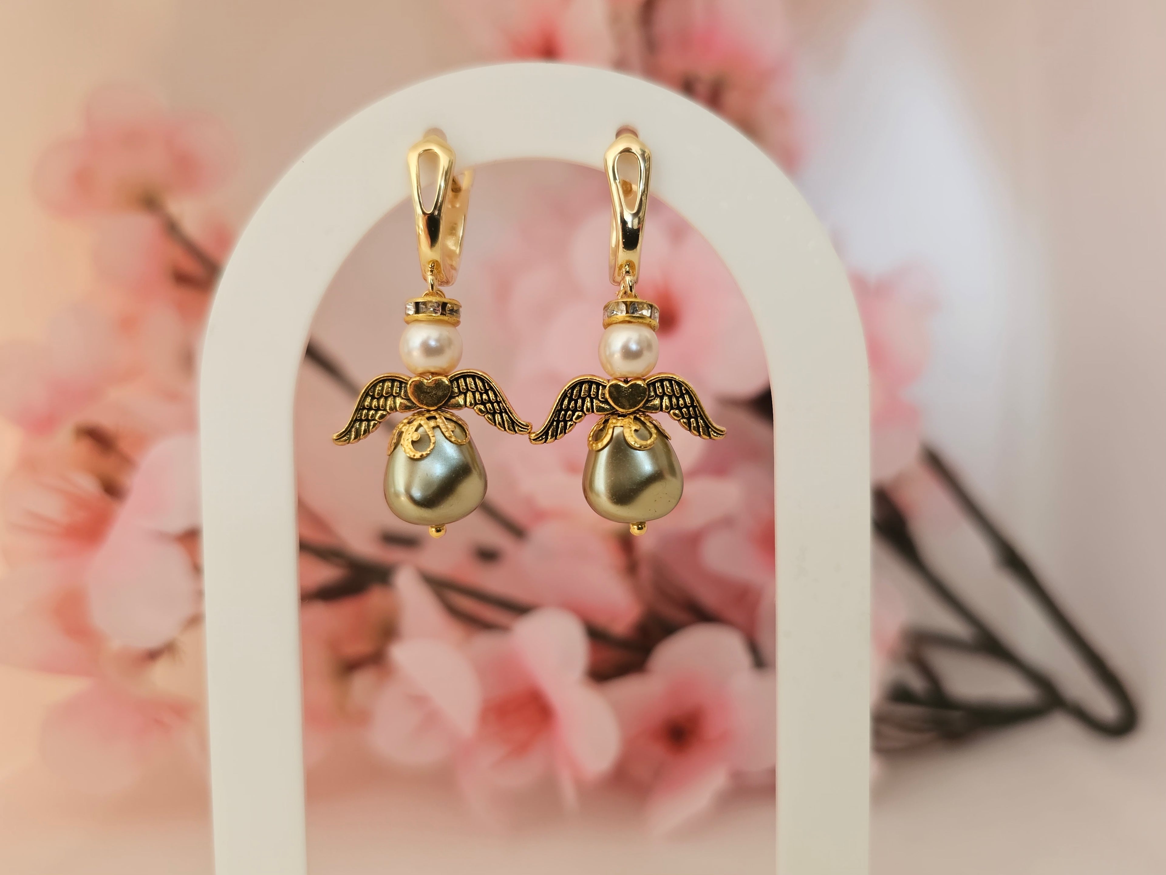 Änglaörhängen med Pärlor