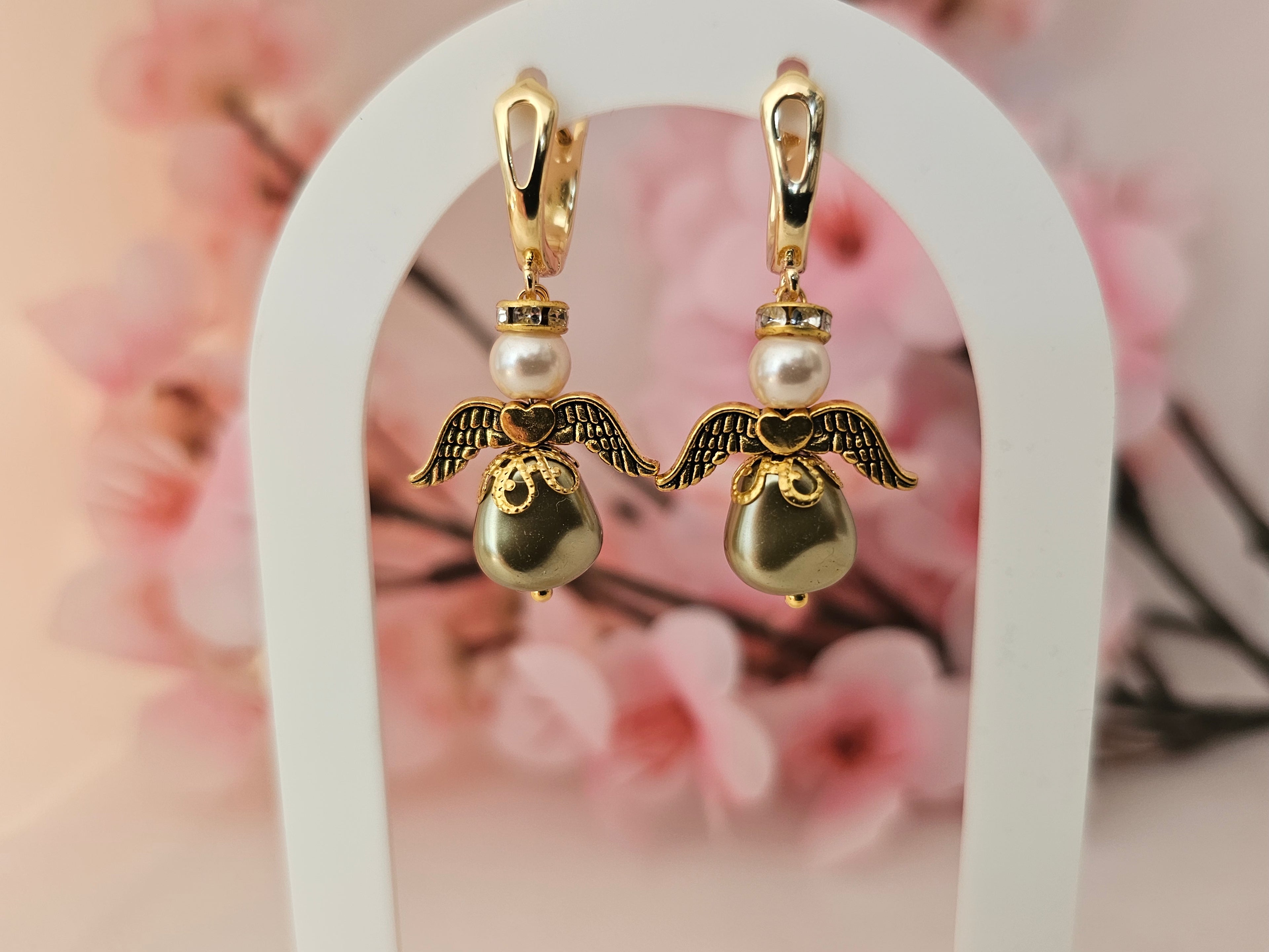 Änglaörhängen med Pärlor